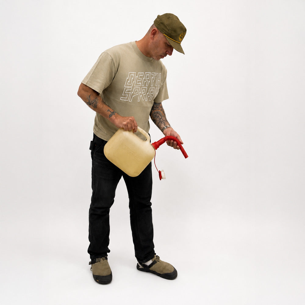 Death Spray Script Tee Faded Sage